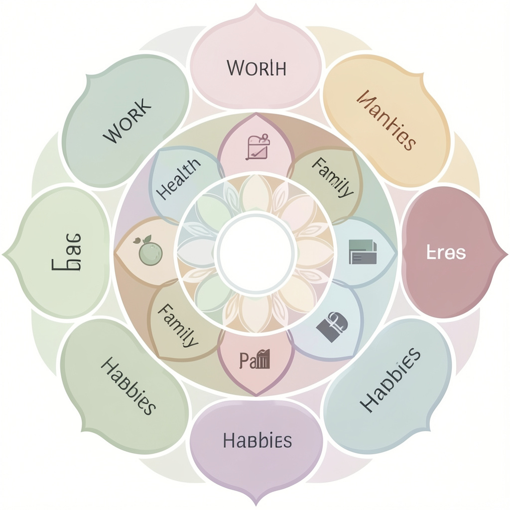 Visual representation of balanced lifestyle with harmony between different life areas