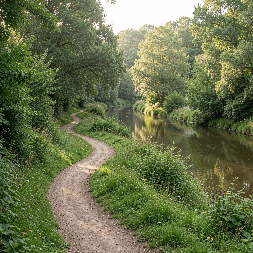 Winding path through scenic landscape representing the continuous journey of self-discovery and personal growth